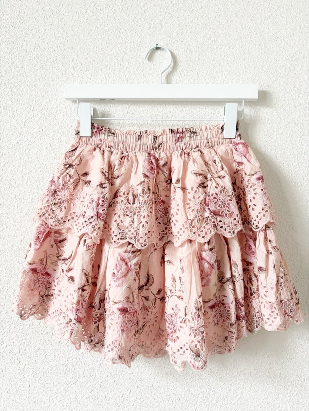Gap × LoveShackFancy Floral Flippy Skirt Size XS Feminine Eyelet Bohemian